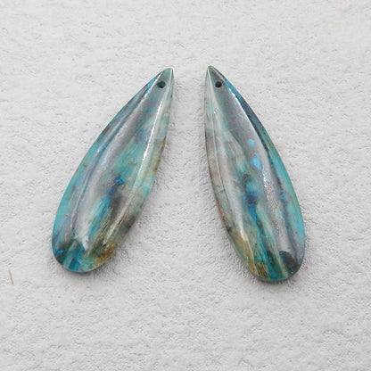 Natural Chrysocolla Earring Beads 42*14*5mm, 10.6g