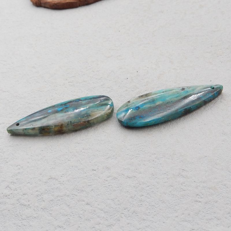 Natural Chrysocolla Earring Beads 42*14*5mm, 10.6g