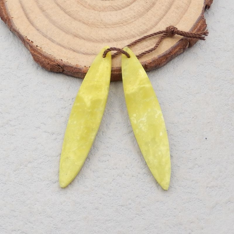 Natural Serpentine Earring Beads 42*9*3mm, 4.2g