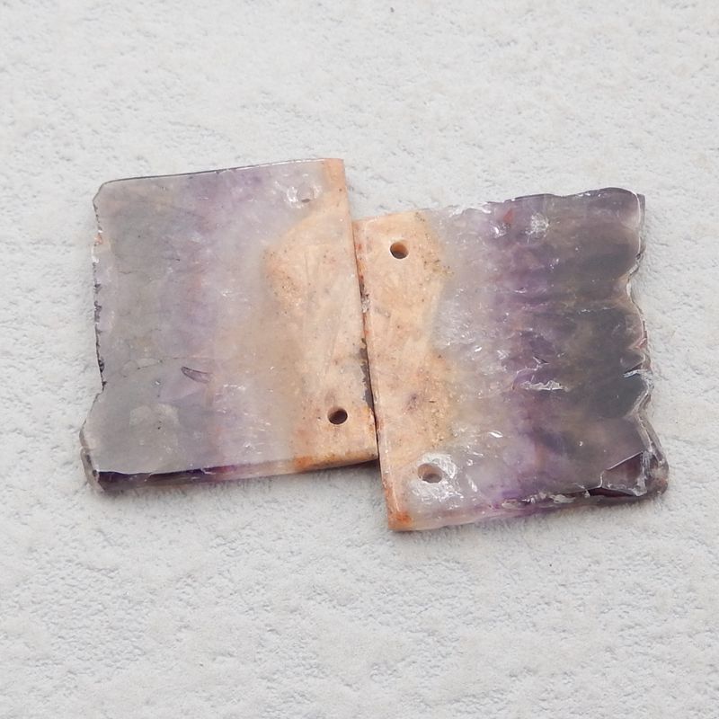 Natural Amethyst Earring Beads 22*20*3mm, 6.2g
