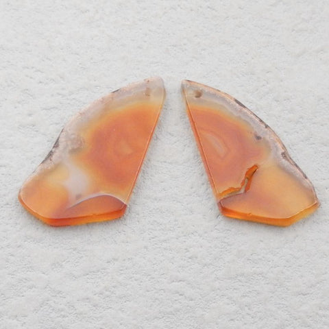 Natural Red Agate Earring Beads 34*17*3mm, 6.9g