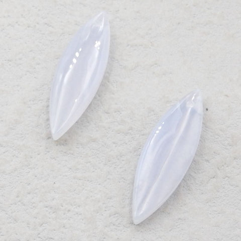 Natural Blue Lace Agate Earring Beads 29*8*3mm, 2.9g