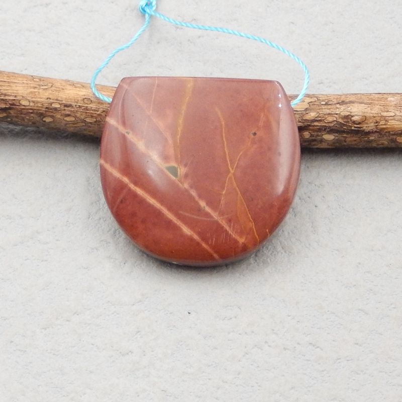 Natural Red Creek Jasper Pendant Bead 27*26*7mm, 9.7g