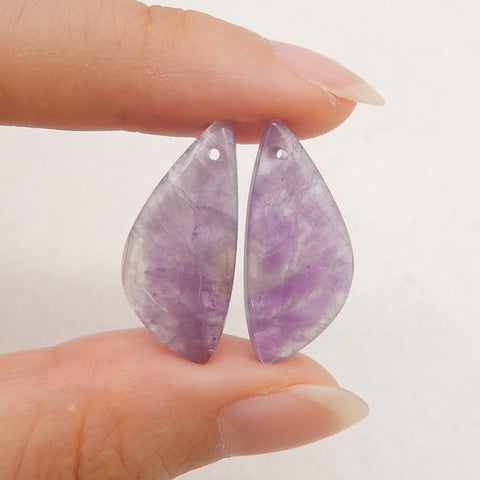New Natural Stone Amethyst Earring Beads, Jewelry DIY Making,Purple Stone Earrings, 23x11x4mm,2.4g