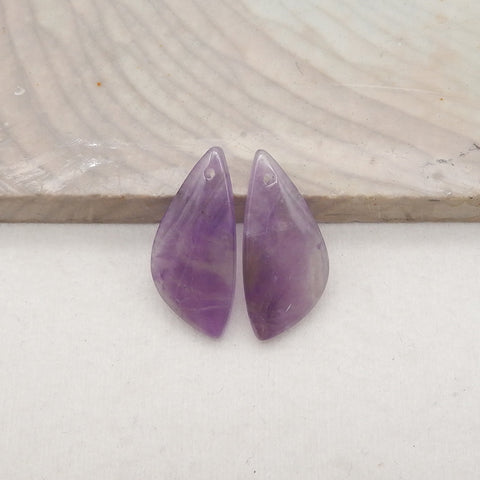 New Natural Stone Amethyst Earring Beads, Jewelry DIY Making,Purple Stone Earrings, 23x11x4mm,2.4g