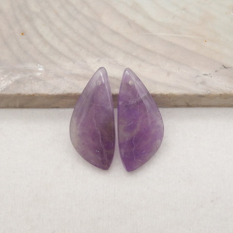 New Natural Stone Amethyst Earring Beads, Jewelry DIY Making,Purple Stone Earrings, 23x11x4mm,2.4g