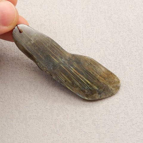 手工拉长石雕刻蜥蜴吊坠珠,80x26x15mm,32.3g