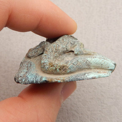 Natural Turquoise Carved lizard 65x43x25mm, 51.0g