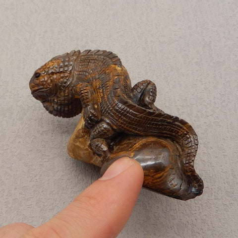 Natural Boulder Opal Carved lizard 47x88x49mm, 147.9g