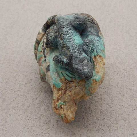 Natural Turquoise Carved lizard 71x40x37mm, 130g