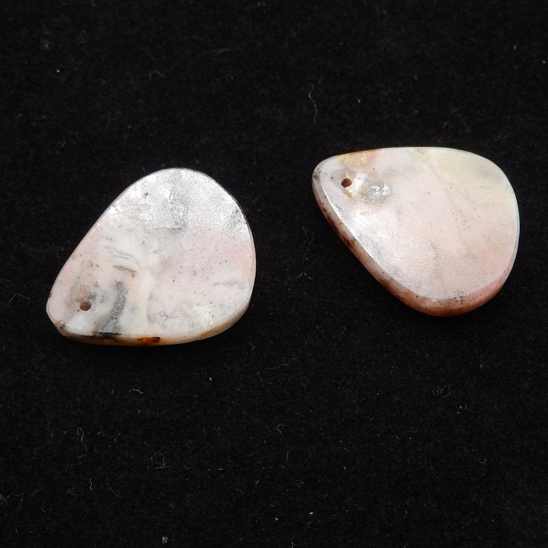 Natural Pink Opal Earring Beads 22*18*5mm, 5.2g