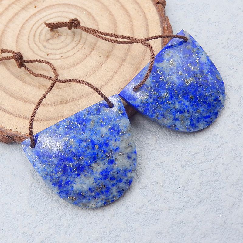 Natural Lapis Lazuli Earring Beads 28x24x4mm, 10.9g