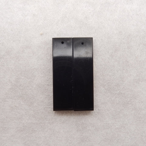 Natural Obsidian, Picture Jasper, Mookaite Jasper Intarsia Rectangle Gemstone Earring Beads, 36x10x4mm, 8.2g