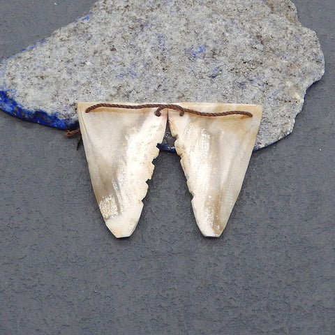 New Nugget Natural Indonesian Coral Double Holes Gemstoen Earrings Beads,36x25x5mm, 10.5g