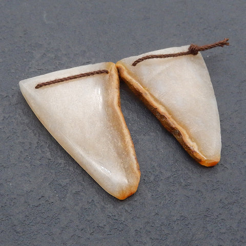 New Nugget Natural Indonesian Coral Double Holes Gemstone Earring Beads,35x25x5mm, 10.1g