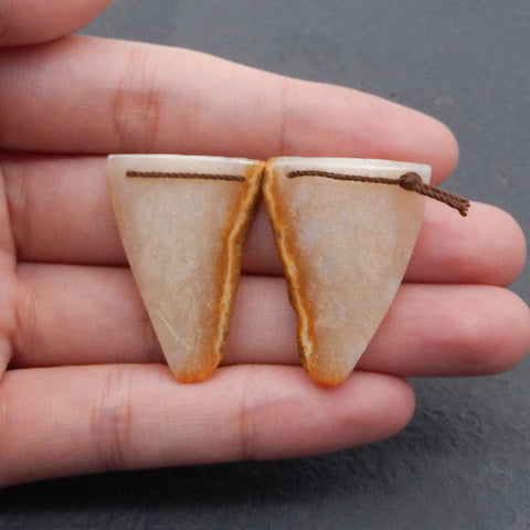 New Nugget Natural Indonesian Coral Double Holes Gemstone Earring Beads,35x25x5mm, 10.1g