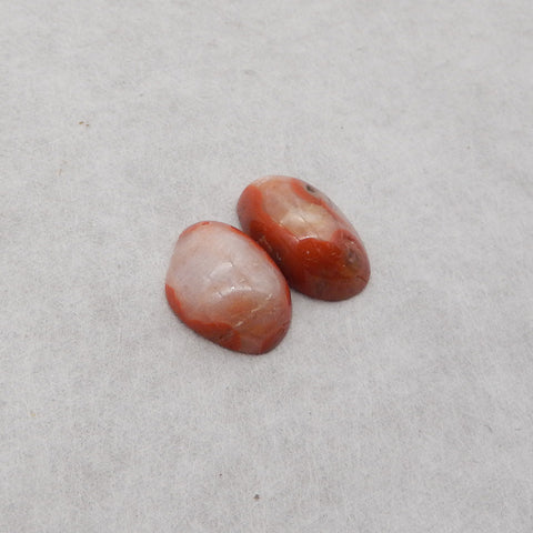 Natural Red Agate Earring Beads,Handmade Earring Pair, Jewelry DIY Making, 22×17×7mm,7.1g