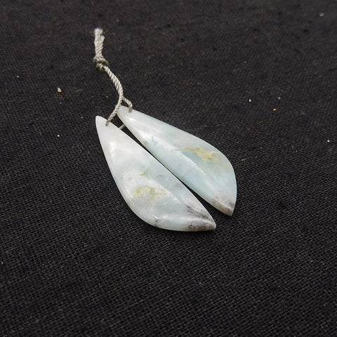 New 1 Pair Natural Blue Opal Gemstone Earring Beads, 39x12x3mm, 5g