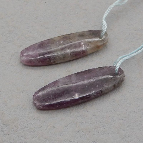 Natural Pink Tourmaline Earring Beads 33*10*4mm, 5.2g