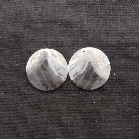 Natural Crazy Lace Agate Round Gemstone Earring Beads, 30x3mm, 10.5g