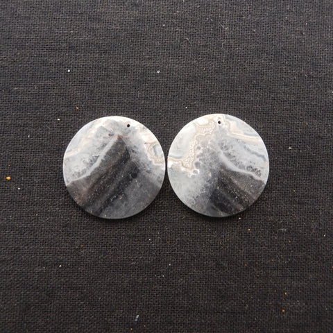 Natural Crazy Lace Agate Round Gemstone Earring Beads, 30x3mm, 10.5g