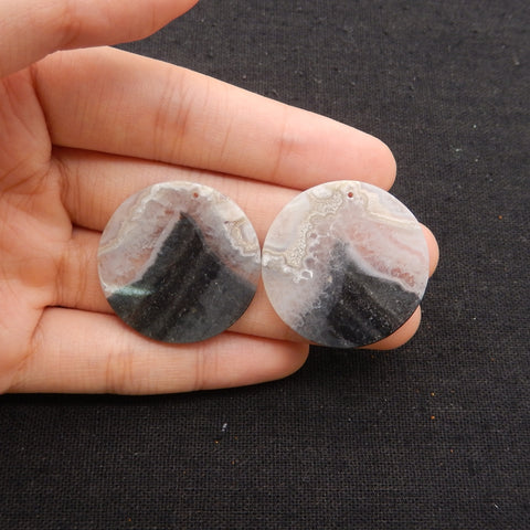 Natural Crazy Lace Agate Round Gemstone Earring Beads, 30x3mm, 10.5g