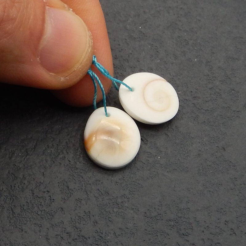 Natural Conch Shell Earring Beads 13*11*4mm, 2.1g