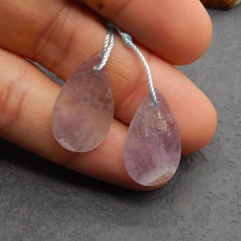 Natural Amethyst Earring Beads 24×15×4mm, 5g