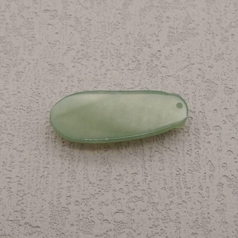 Natural Nephrite Jade Carved pea Pendant Bead 28*11*5mm, 2.5g