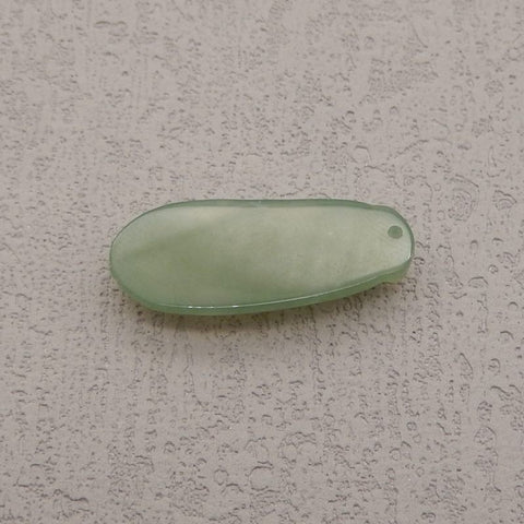 Natural Nephrite Jade Carved Pea Pendant Bead 28×1×5mm, 2.5g