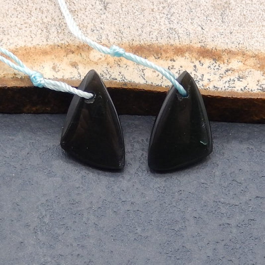 Natural Obsidian Earring Beads 18*11*4mm, 2.2g