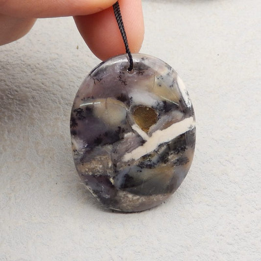 Natural Agate Pendant Bead 45*35*9mm, 19.7g