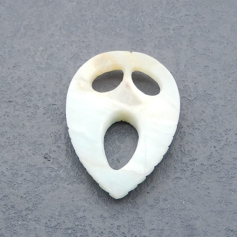 Natural Amazonite Carved skull Cabochon 45*32*7mm, 10.2g