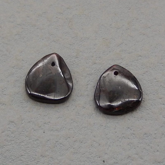 Natural Garnet Earring Beads 15*14*3mm, 3.6g