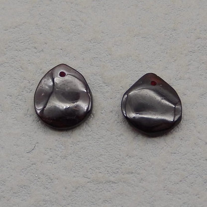 Natural Garnet Earring Beads 15*14*3mm, 3.6g