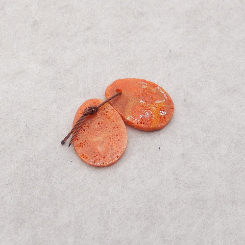 Natural Red Coral Earring Beads