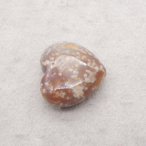 New Natural Ocean Jasper Heart Pendant Bead,Drilling Up and Down, 20×22×10mm, 6.5g
