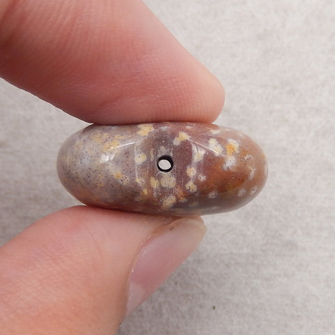 New Natural Ocean Jasper Heart Pendant Bead,Drilling Up and Down, 20×22×10mm, 6.5g