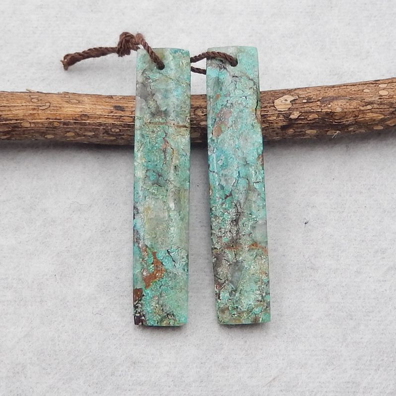 Natural Chrysocolla Earring Beads 41*8*4mm, 5.5g