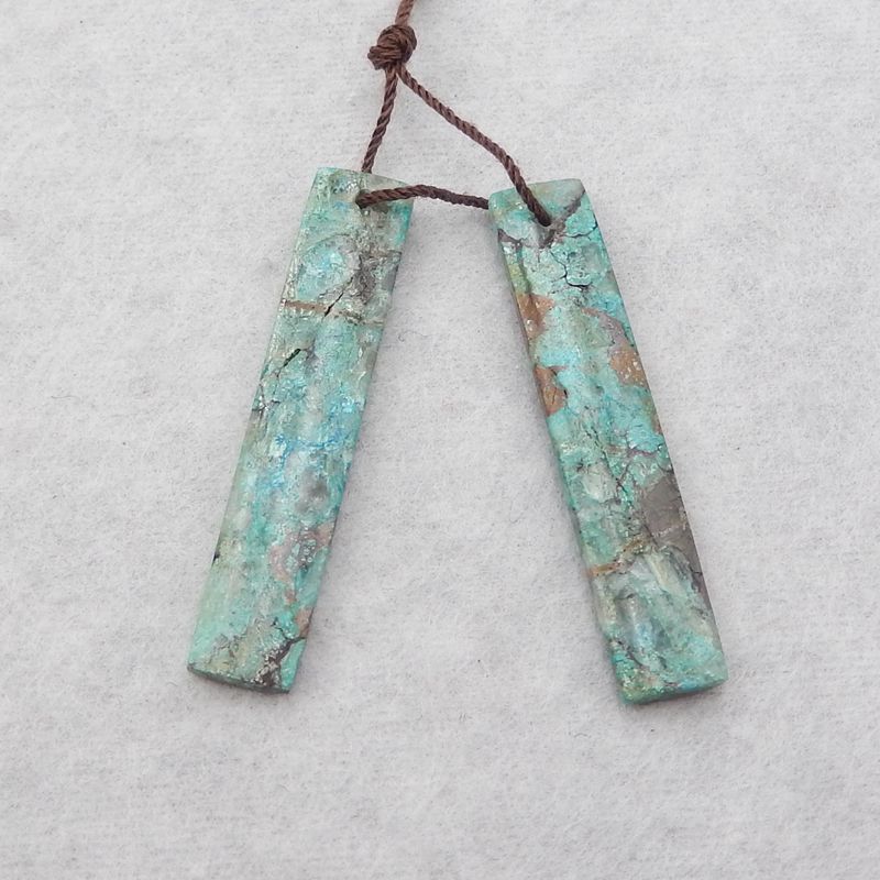 Natural Chrysocolla Earring Beads 41*8*4mm, 5.5g