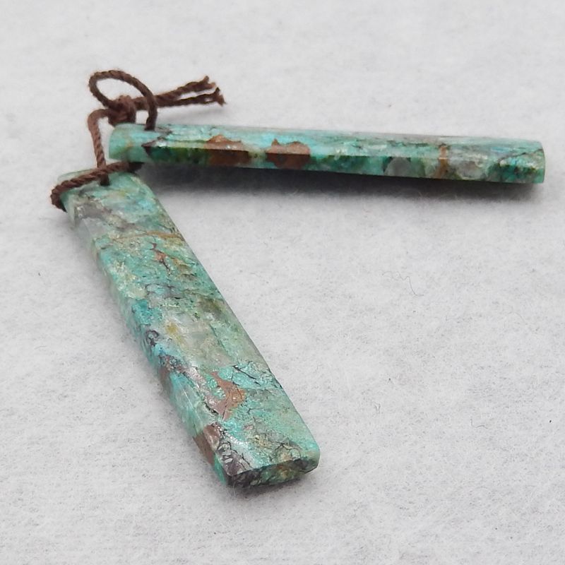 Natural Chrysocolla Earring Beads 41*8*4mm, 5.5g