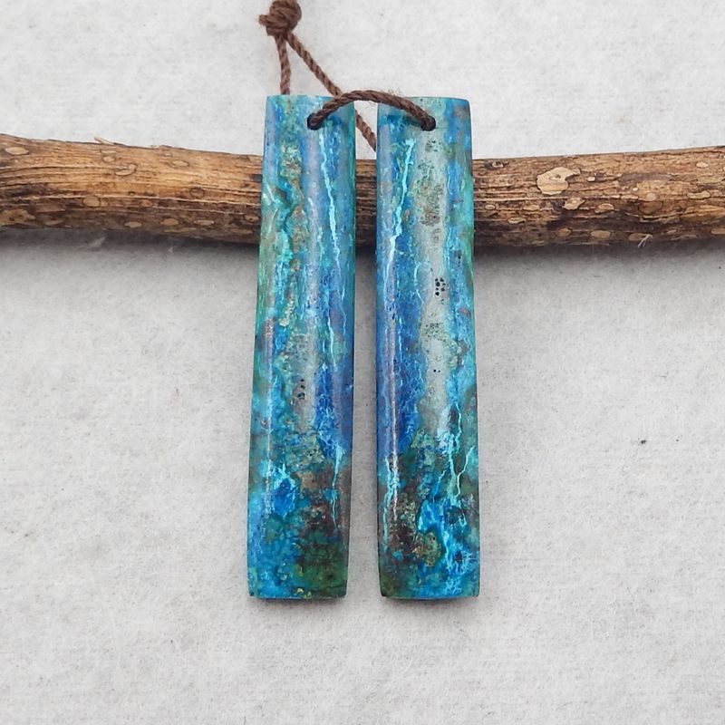 Natural Chrysocolla Earring Beads 41*8*4mm, 5.5g
