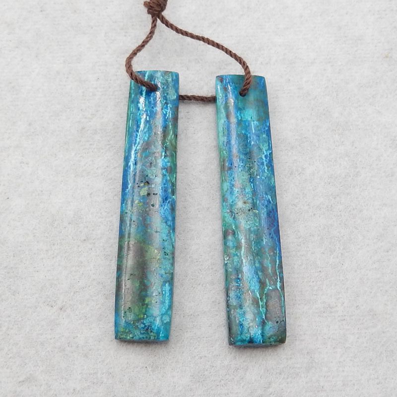 Natural Chrysocolla Earring Beads 41*8*4mm, 5.5g