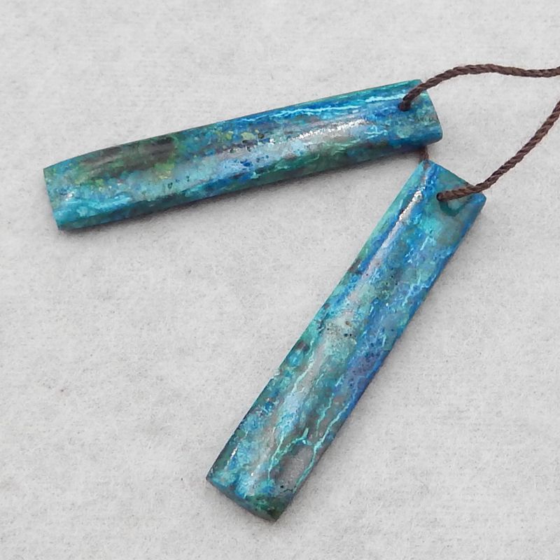 Natural Chrysocolla Earring Beads 41*8*4mm, 5.5g