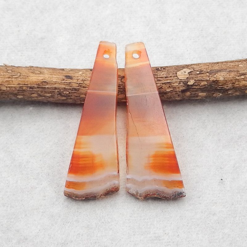 Natural Red Agate Earring Beads 34*12*3mm, 4.3g