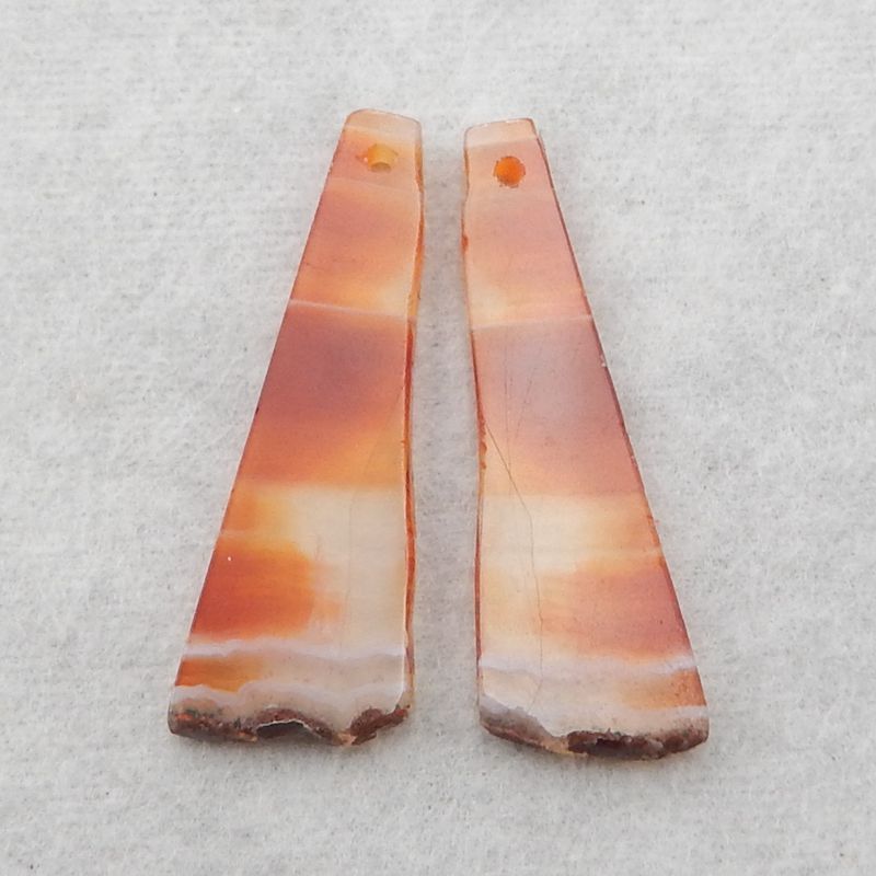 Natural Red Agate Earring Beads 34*12*3mm, 4.3g