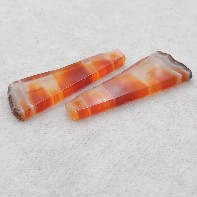 Natural Red Agate Earring Beads 34*12*3mm, 4.3g