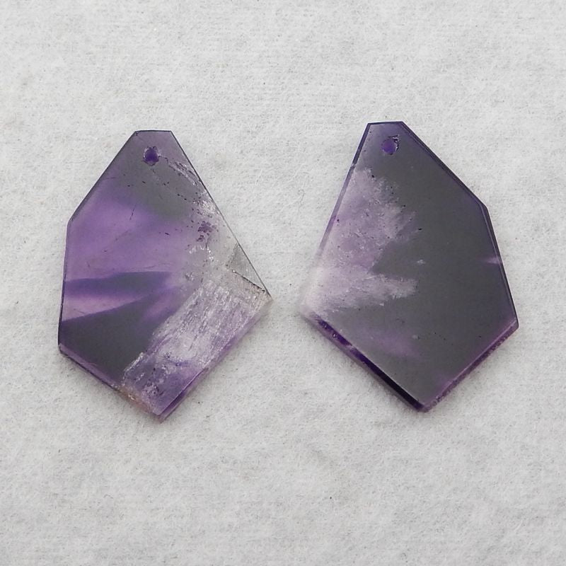 Natural Amethyst Earring Beads 30*22*3mm. 6.4g