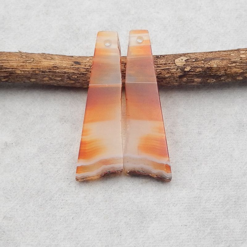 Natural Red Agate Earring Beads 34*12*3mm, 4.3g