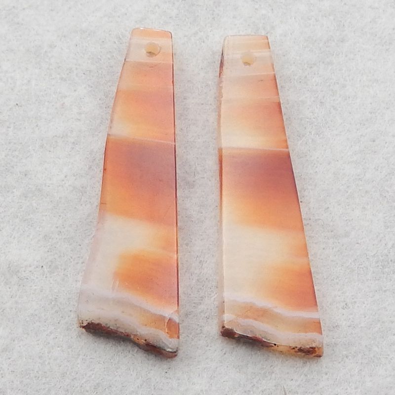 Natural Red Agate Earring Beads 34*12*3mm, 4.3g